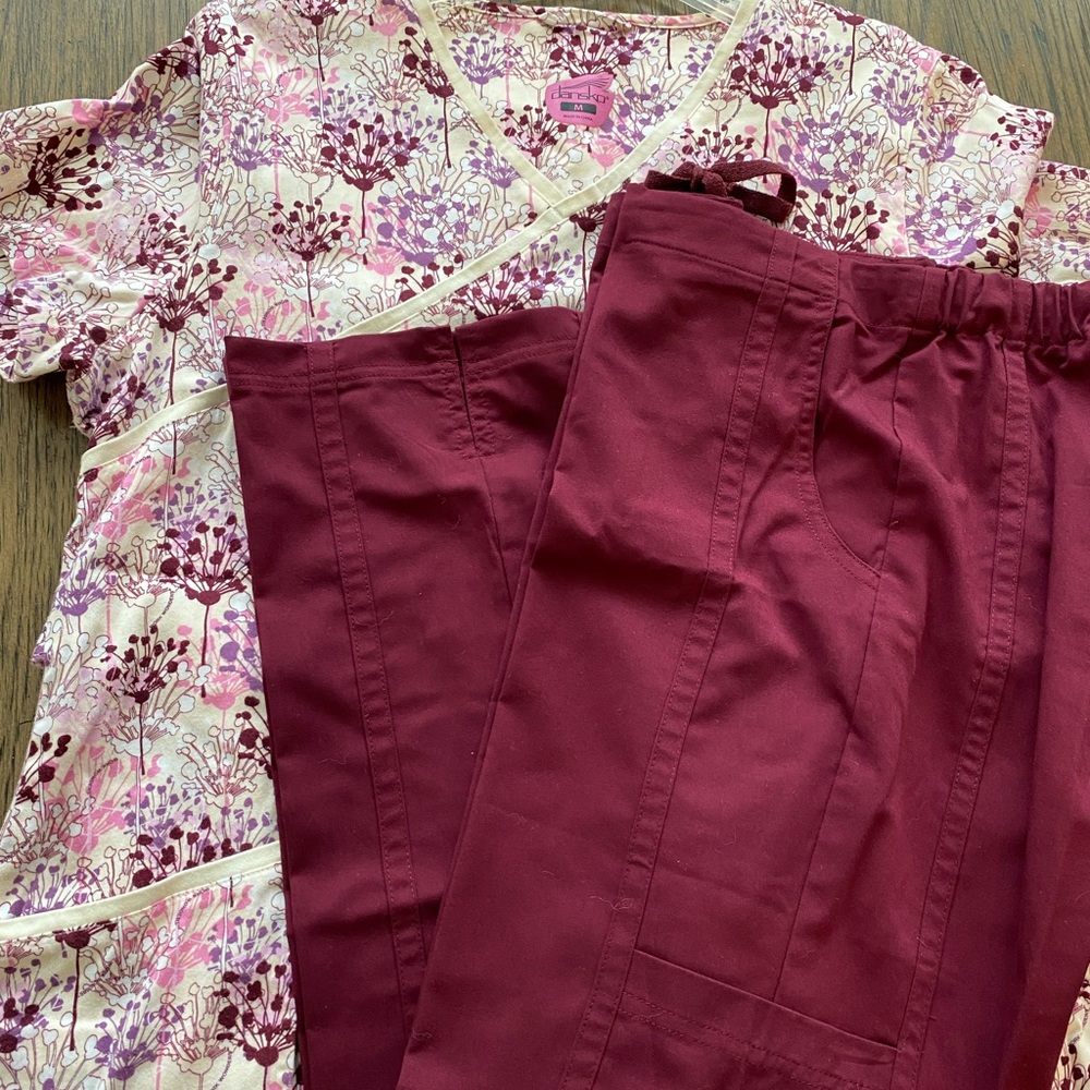 Scrub top with matching pants